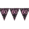 Vimpelguirlande 60 Sort/Lyserød Glitter