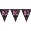 Vimpelguirlande 50 Sort/Lyserød Glitter