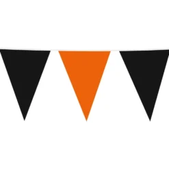 Vimpelguirlande Sort/Orange Stor