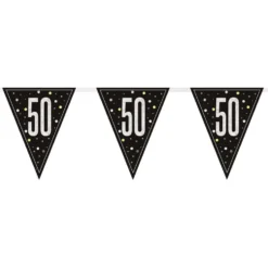 Vimpelguirlande 50 Sort/Sølv