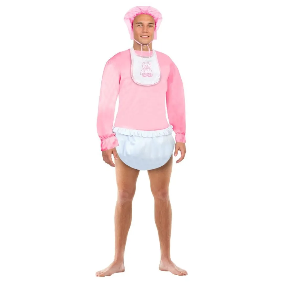 Voksen Baby Lyserød Kostume