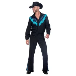 Western Blå Herre Kostume