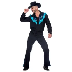 Western Blå Herre Kostume
