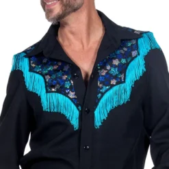 Western Blå Herre Kostume