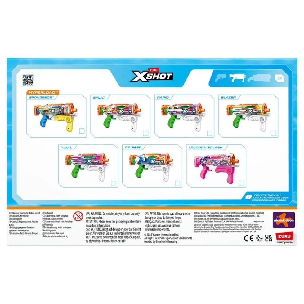 X-Shot Water SpongeBob Hyperload Water Blaster Vandpistol